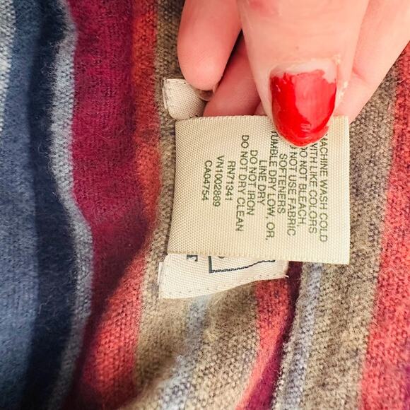 LL Bean Flannel Shirt Serape Chamois Southwest Stripe Mens Medium Western Boho - Picture 6 of 7